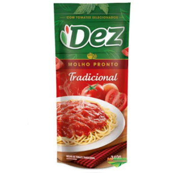 Molho De Tomate Tradicional Dez + Sachê 340G