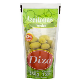 Azeitona Verde Diza Com Caroço Sachê 150G