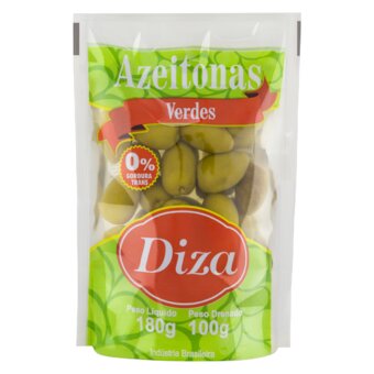 Azeitona Verde Diza Com Caroço Sachê 100G