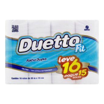 Papel Higiênico Duetto Neutro Fd L16P15 30Mt