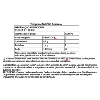 Tempero Floppy Sazon Amarelo 60G