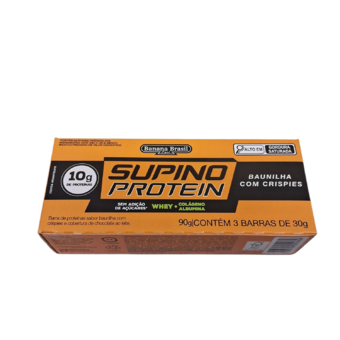 Barra de Proteínas Supino Protein Baunilha com Cookies 3 Un Embalagem 90G
