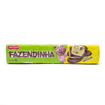 Biscoito Doce Recheado Bela Vista Fazendinha Chocolate Embalagem 130G