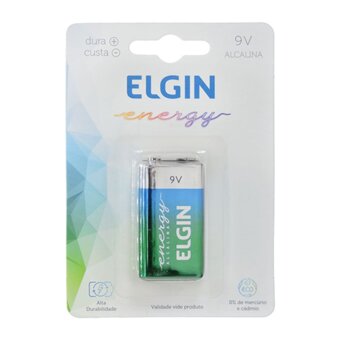 Bateria Alcalina Elgin 9V Embalagem 1 Un