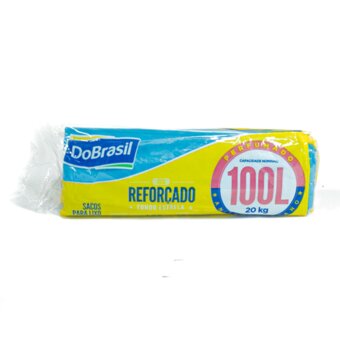 Saco de Lixo do Brasil Perfumado Azul 100 Litros Embalagem 10Un