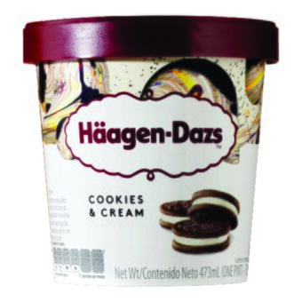 Sorvete Cookies Cream Haagen-Dazs Pote 473ml