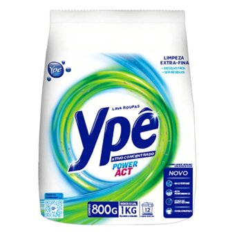 Lava Roupa Em Pó Ypê Power Act Sachê 800g