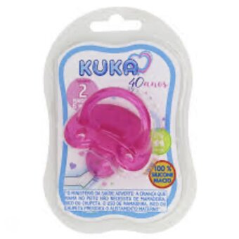 Chupeta Kuka Soft Silicone Ortodontica Rosa N.2