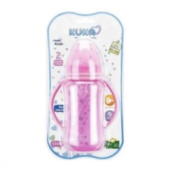 Mamadeira Kuka Aquarela Com Alca Rosa 330ML