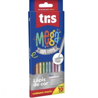 Lapis Cor Tris Mega Soft Metalico 10UN