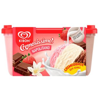 Sorvete Kibon Cremosíssimo Napolitano 1,5L