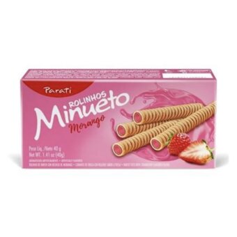 Rolinho Wafer Morango Minueto Parati 40G 