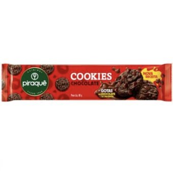 Biscoito Piraque Chocolate Cookie 80G 