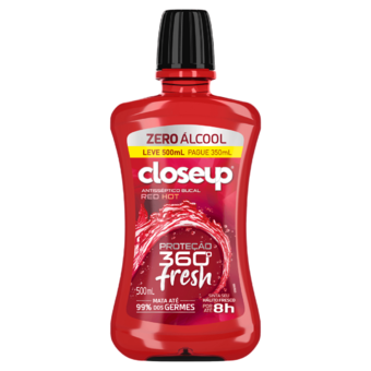 Enxaguante Bucal Closeup Red Hot Sem Alcool 500ML 
