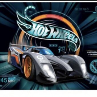 Caderno Tilibra Hot Wheels Cartela Adesiva Desenho 80F 