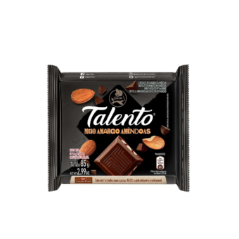 Chocolate Talento Meio Amargo Amêndoas 85G 