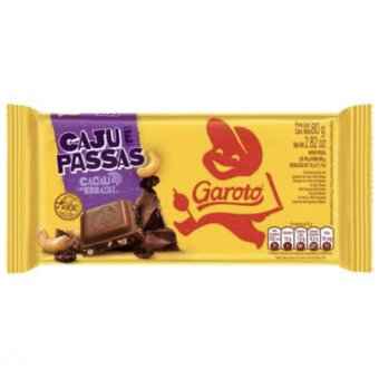 Chocolate Garoto Leite Caju Passas 80G 