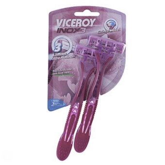 Aparelho Barbear Viceroy Inox 3 Rosa 2UN 