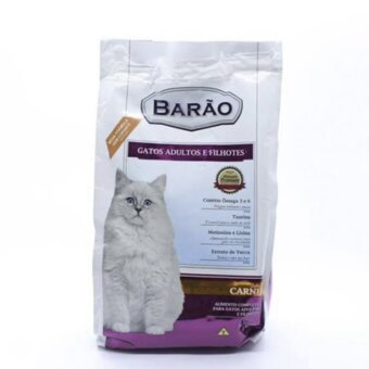 Racao Gato Barao Adulto/Filhote Carne 1KG