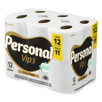 Papel Higienico Folha Dupla Neutro Personal Vip LV12P11 