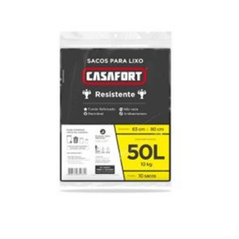 Saco Lixo Almofada Casafort 50L 10UN 