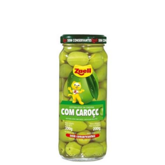 Azeitona Verde Zaeli Com Caroço Vidro 200g  