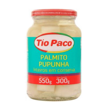 Palmito Pupunha Tio Paco Inteiro Vidro 300G  