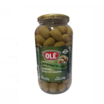 Azeitona Verde Óleo Com Caroço Vidro 500G  