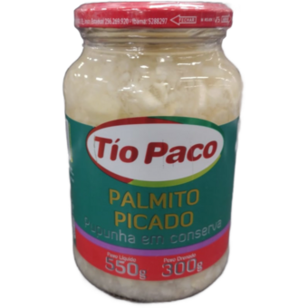 Palmito Pupunha Tio Paco Picado Vidro 300G   