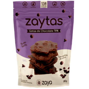 Snack Zaytas Sem Glúten Gotas de Chocolate 80G 