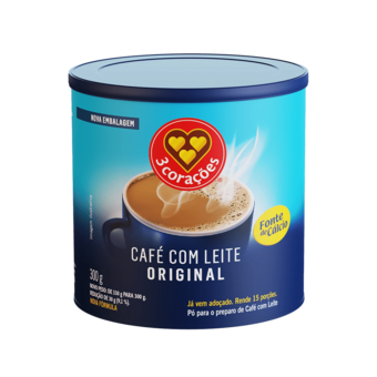Cafe Com Leite 3 Corações Lata 300G  