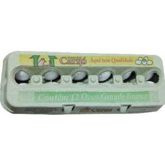 Ovos Branco Grande Carijo Cartela 12UN
