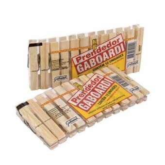Prendedor Roupa Gaboardi Madeira 12un