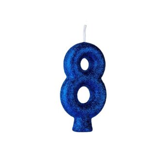 Vela De Aniversário Regina Cintilante Azul Nº8