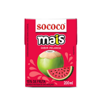 Bebida Agua Coco Sococo Mais Tp Melancia 200ml 