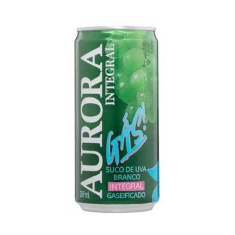 Suco Aurora Gaseificado Integral Lata Uva Branco 269ml