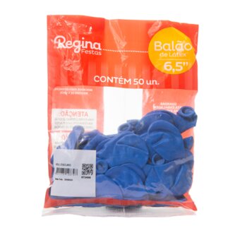 Balão Regina Liso Nº 65 Azul 50Un