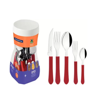 Faqueiro Tramontina Inox Vermelho 20pcs