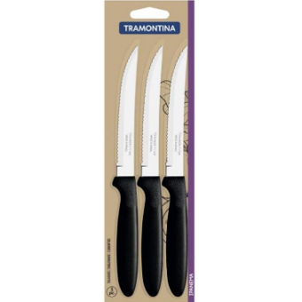 Conjunto Faca Tramontina 3pcs Ipan Preto