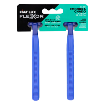 Aparelho Barbear Fiat Lux Flexor Azul Azul 2un 