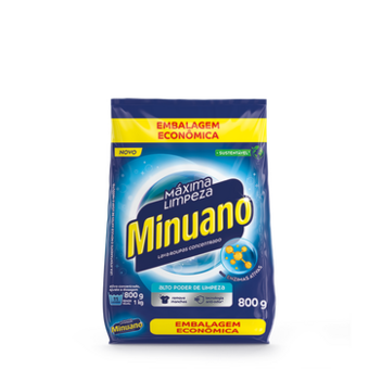 Lava Roupas Po Minuano Maxima Limpeza Azul 800G Sachê