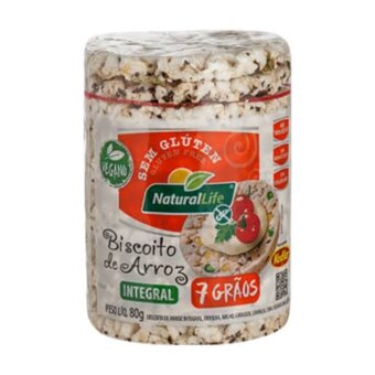 Biscoito de Arroz Integral 7 Grãos Natural Life 80g