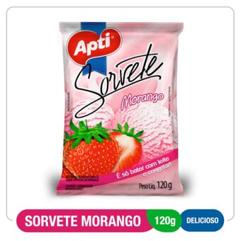 Pó Para Sorvete Apti Morango Embalagem 120G