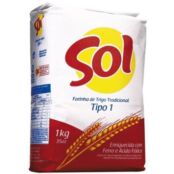 Farinha De Trigo Sol Pacote Papel 1Kg