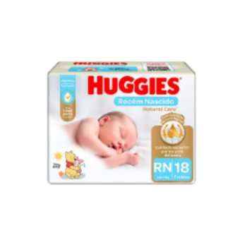 Fralda Huggies Natural Care Jumbo Recem Nascido 18un
