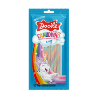 Bala Gelatina Docile Morango Unicornio 80g