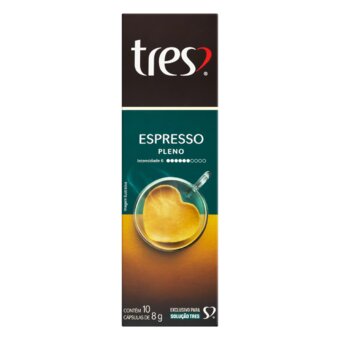 Café 3 Corações Cápsulas Espresso Pleno 80G