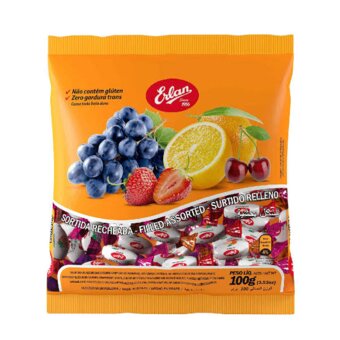 Bala Recheada Erlan Sortida 100g 