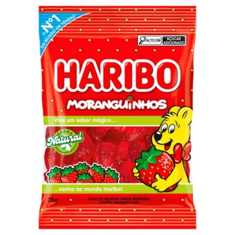 Bala Gelatina Haribo Moranguinho 75g 