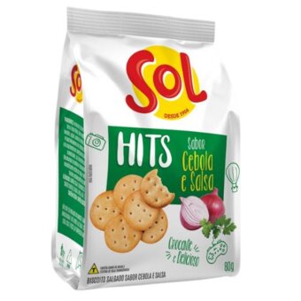 Biscoito Salgado Sol Hits Cebola & Salsa 80g 